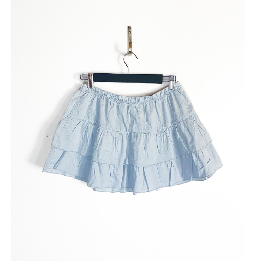 Brandy Melville John Galt NWT Micro Skirt Blue Tiered Mini One Size / S M L - Picture 3 of 10